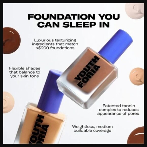 Youth Foria Skin Tint Serum Foundation Light Medium to Medium #320 NIB - Picture 2 of 5